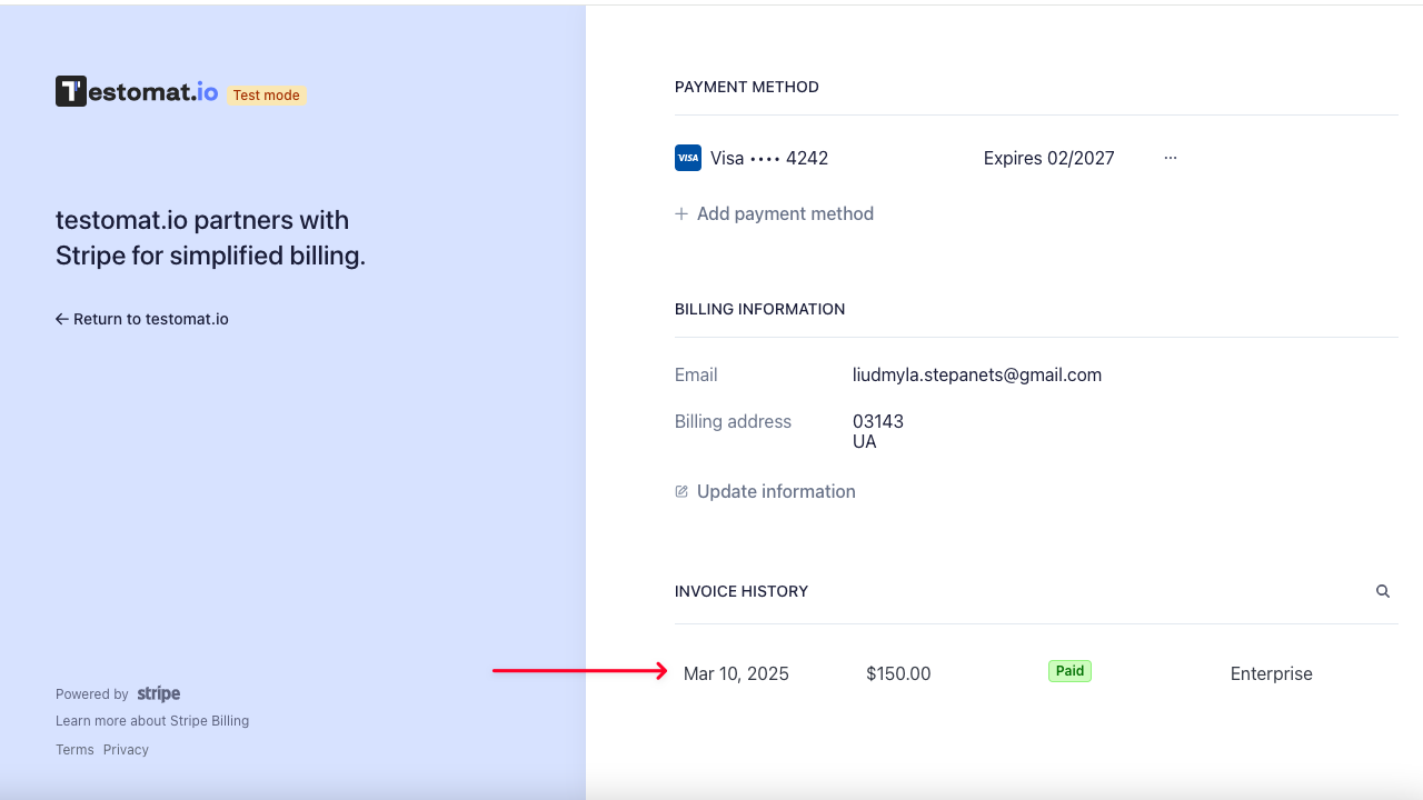 image Invoice History