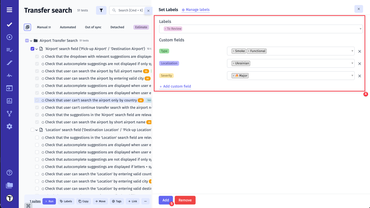 Testomatio - Multi-assign Label &#x26; Custom Field